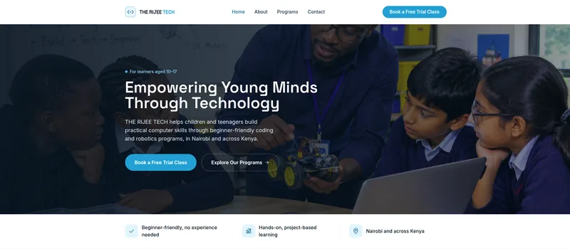Homepage of the Rijeetech website