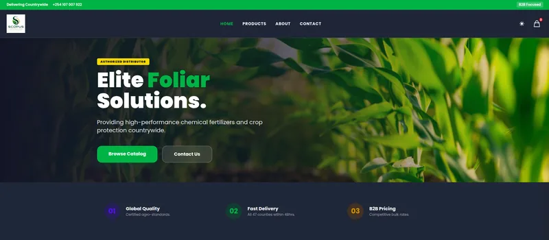Homepage of the Scopus Agro Solutions website